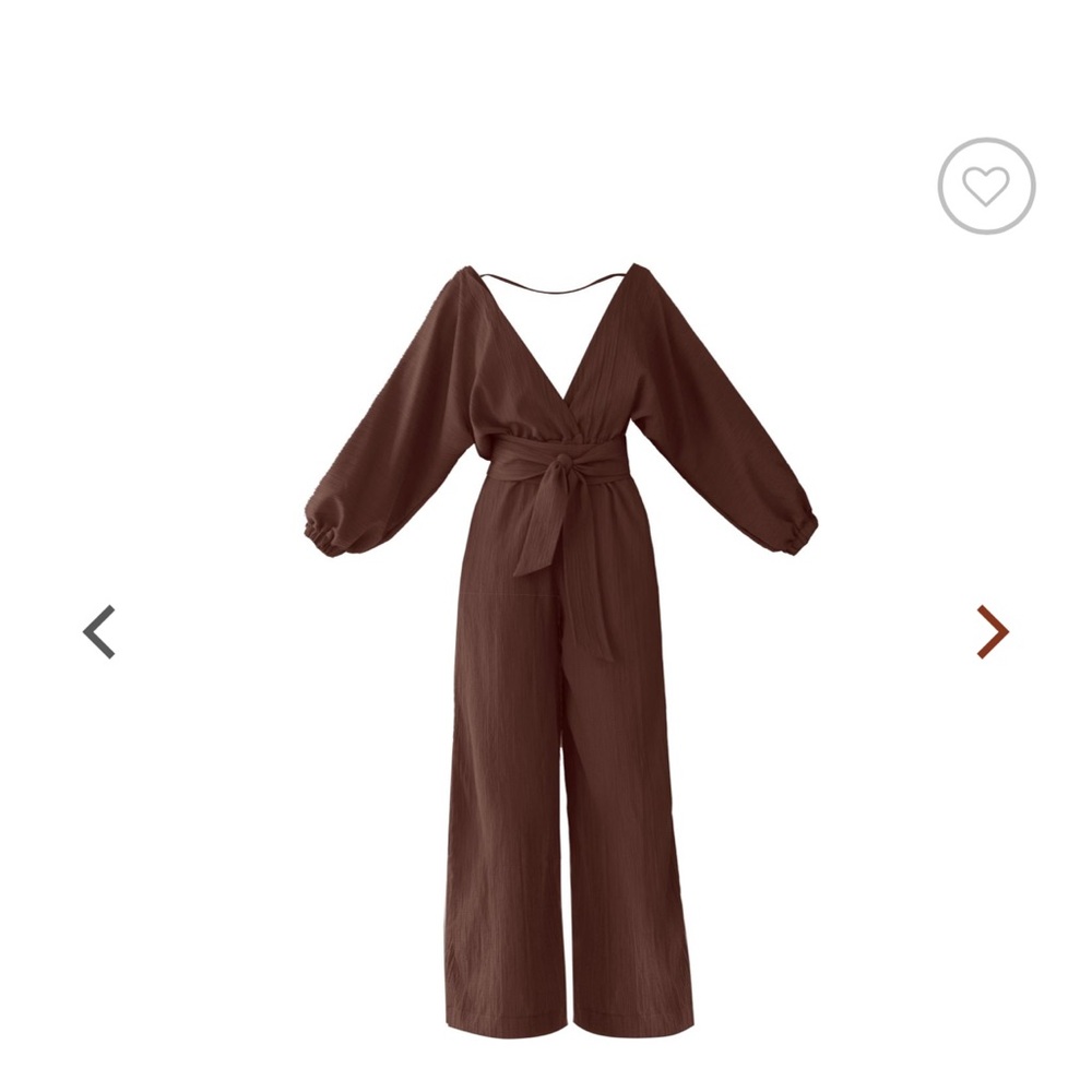 Chic Brown V-Neck Jumpsuit
